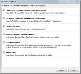 Alih Keluar Metadata & Elemen Tersembunyi Daripada Dokumen Word