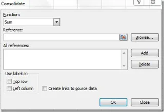Unire fogli di calcolo utilizzando il consolidamento dei dati in Excel 2010