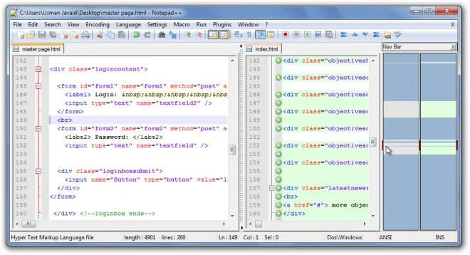 如何在 Notepad++ 中比較兩個文件