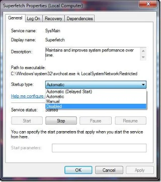 Deshabilitar SuperFetch de Windows 7
