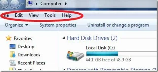 如何在 Windows 7 資源管理器中顯示功能表列
