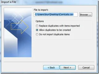 So importieren Sie Kontakte aus einer Excel-Datei in Outlook 2010