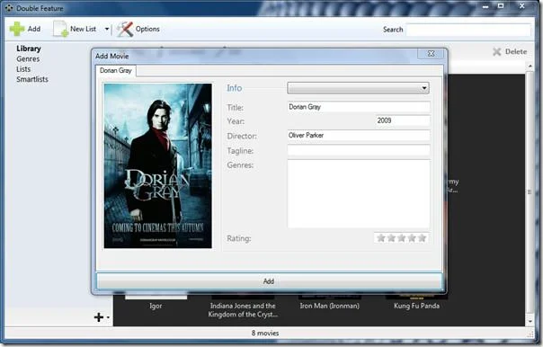 Software organizador de películas con doble función Software organizador de películas con doble función