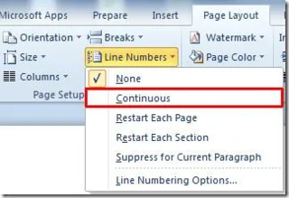 Word 2010: Zeilennummer in Dokument einfügen