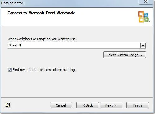 Erstellen Sie Diagramme in MS Visio 2010 durch Verknüpfen einer Excel-Tabelle