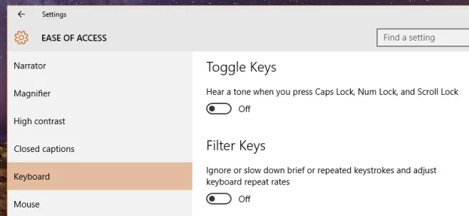 Получите звуковое уведомление для Caps, Num и Scroll Lock в Windows 10