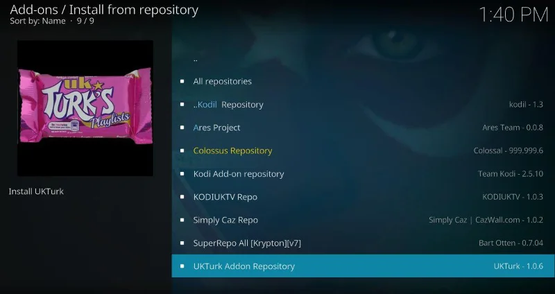 Installieren Sie das UK Turk Playlists-Add-on für Kodi, funktionierende Quellen und Repos