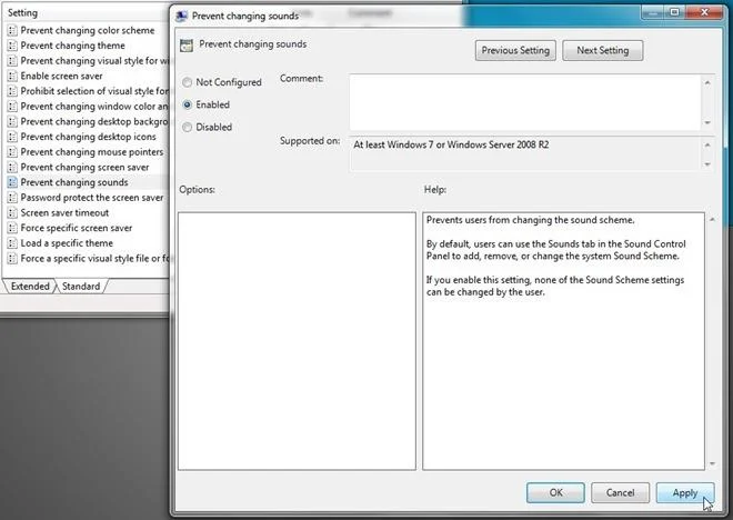 Come limitare l'accesso degli utenti e applicare le impostazioni di personalizzazione di Windows 7