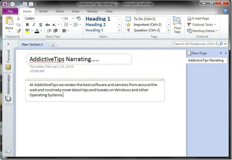 Запись аудио и видео в Office OneNote 2010