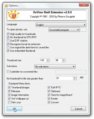 L'estensione shell XnView aggiunge il convertitore di immagini nel menu di scelta rapida