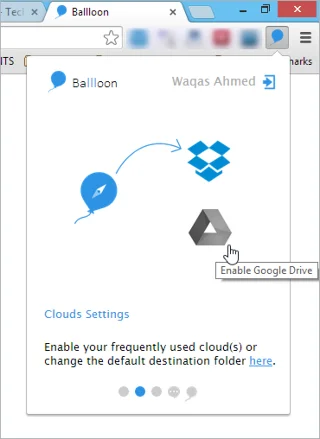 Ballloon: archivia articoli, immagini e PDF in Dropbox o Google Drive [Chrome]