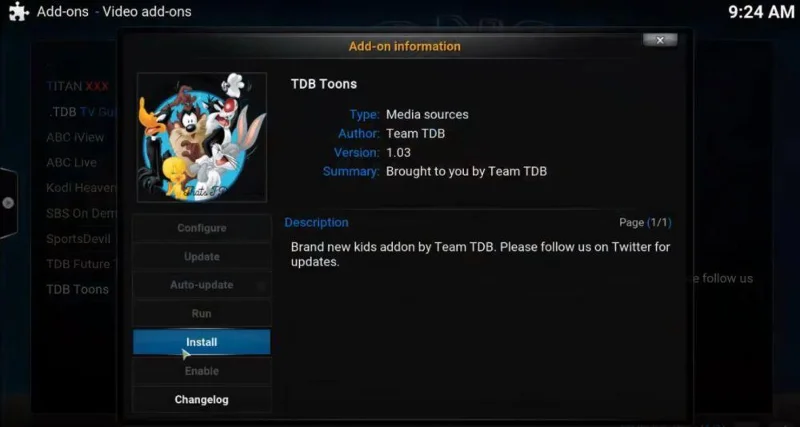 TDB Toons-Add-on für Kodi: Installieren und schauen Sie Kindercartoons mit TDB Toons