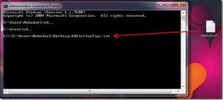 El símbolo del sistema de Windows 7 admite arrastrar y soltar