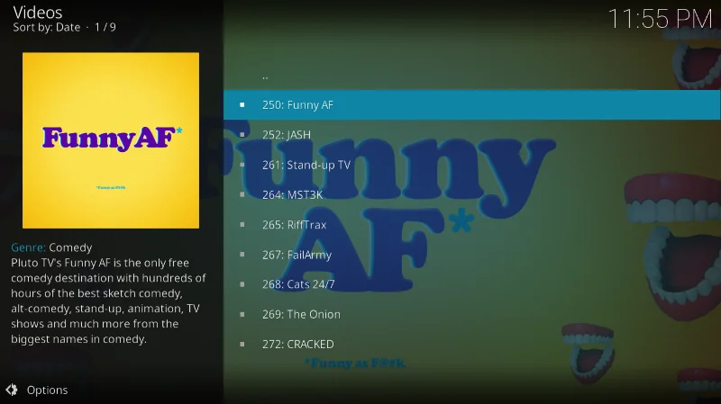 Pluto.tv-Add-on für Kodi: Installation und geführte Tour