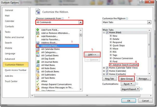 Outlook 2010 Erweiterte Suche [Abfrage-Generator]