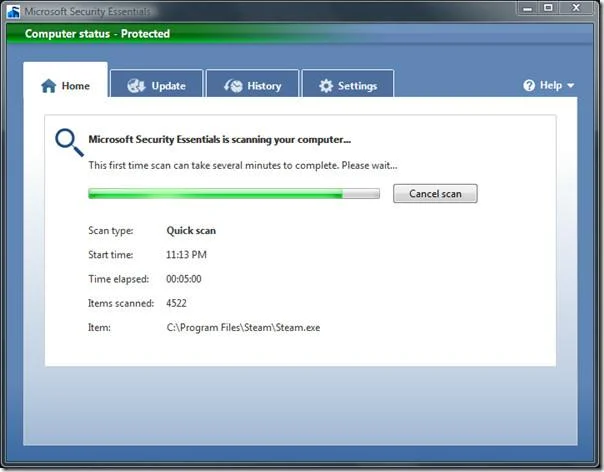 Обзор Microsoft Security Essentials (со скриншотами)