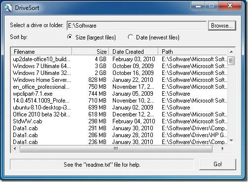 Ordina l'elenco dei file per dimensione e data in Windows