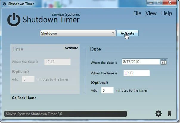 El temporizador de apagado realiza una acción según los eventos del sistema de Windows