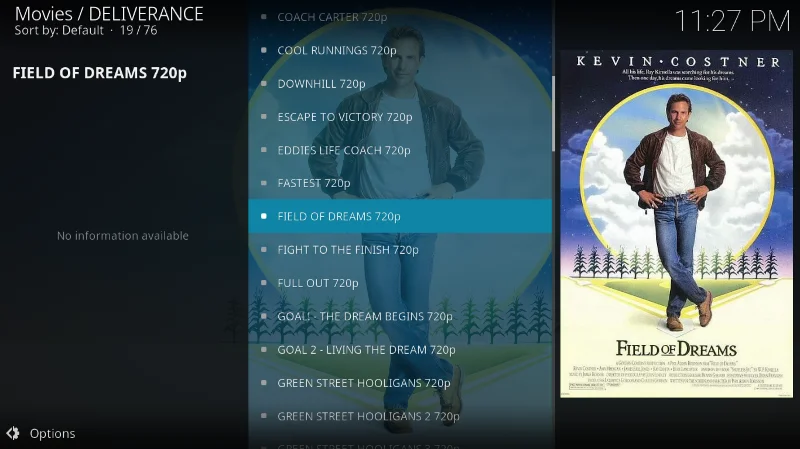 Дополнение Deliverance для Kodi (альтернатива Sports Devil)