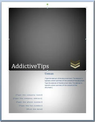 كيفية إدراج غلاف الصفحة بسرعة في مستند Word 2010