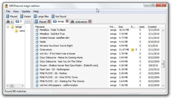 MP3 Freund: indice di una grande libreria musicale Mp3 per una ricerca più rapida