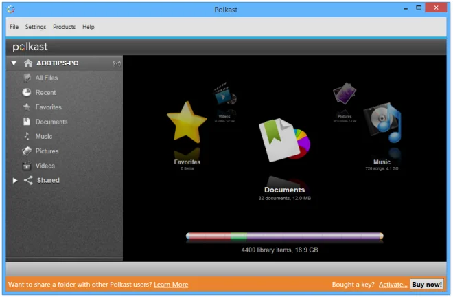 Polkast es una nube personal para acceder remotamente a archivos de escritorio desde iOS, Android y Kindle.