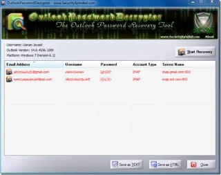 Recupera le password di Outlook con OutlookPasswordDecrypter