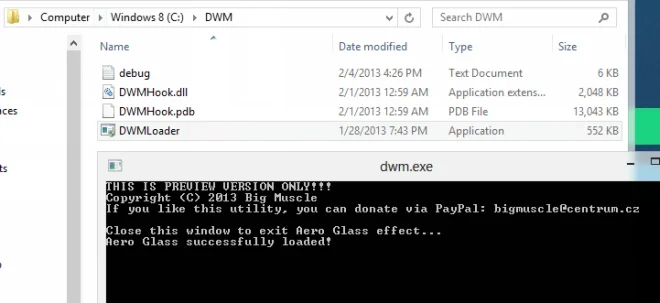 Obtenga el efecto Aero Glass adecuado con transparencia borrosa en Windows 8