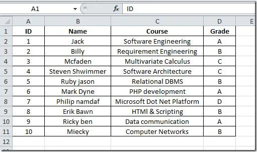 Aggiunta dello strumento di posta elettronica di Outlook in Excel 2010