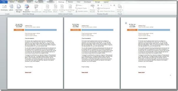 Seriendruck in Word 2010