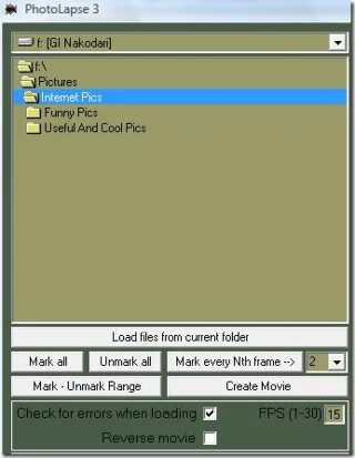 Crear un archivo de película AVI a partir de imágenes JPEG