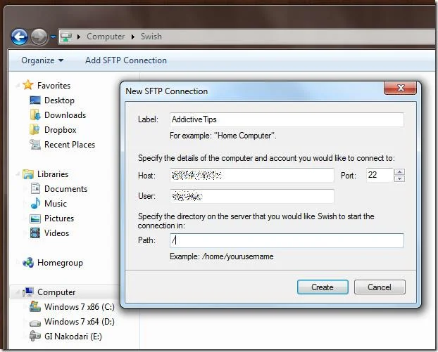 在 Windows 資源管理器中透過 SSH/SFTP 來對應網路位置