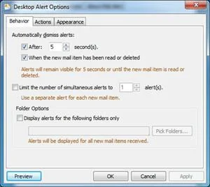 Mail Alert: E-Mail-Benachrichtigung für Outlook 2010