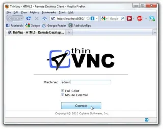 ThinVNC: Escritorio remoto de Windows a través de un navegador web HTML5