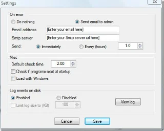 Come ricevere una notifica via e-mail quando un'applicazione si blocca