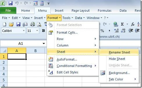 Klassisches Menü in Office 2010 hinzufügen