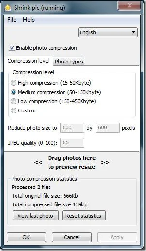 Shrink Pic: redimensionador automático de imágenes por lotes gratuito