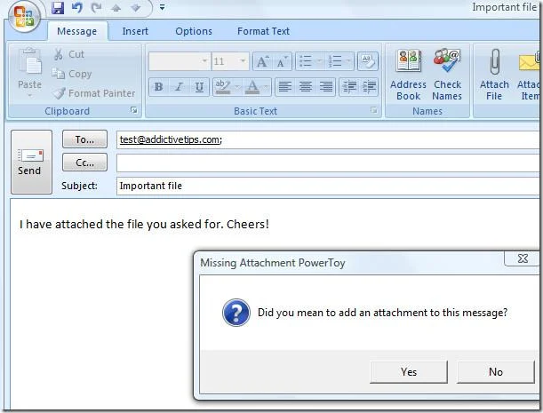 發送電子郵件前驗證 Outlook 文件附件 發送電子郵件前驗證 Outlook 文件附件