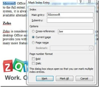 So indizieren Sie Word 2010-Dokumenttext