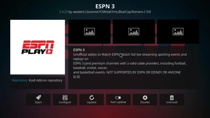 Installieren Sie das ESPN 3-Add-on für Kodi – Sehen Sie Live-Sport mit ESPN 3
