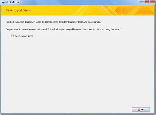 Access 2010-Tabelle in XML-Datendatei exportieren
