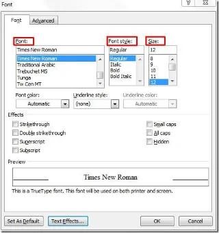 Ändern Sie die Standardschriftarten und -stile in Word 2010