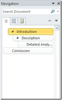 Office Word 2010-Suche: Navigationsbereich