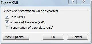 Access 2010-Tabelle in XML-Datendatei exportieren