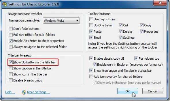 在 Windows 7 資源管理器中新增「上一層」或「按一下返回」按鈕