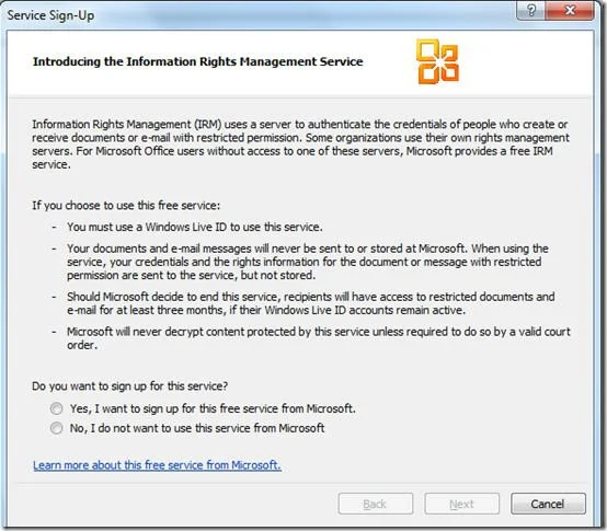 Outlook 2010: Verwaltung von Informationsrechten