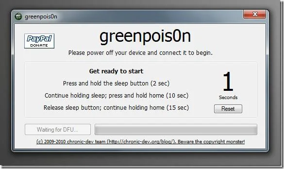 Greenpois0n の iPod Touch 2G iOS 4.1 MC および MB モデル向け Jailbreak