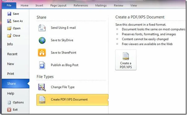 Konvertieren Sie Word, Excel, PowerPoint in PDF – Microsoft Office 2010