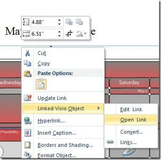 Visio-Zeichnung in Word 2010-Dokument einbetten