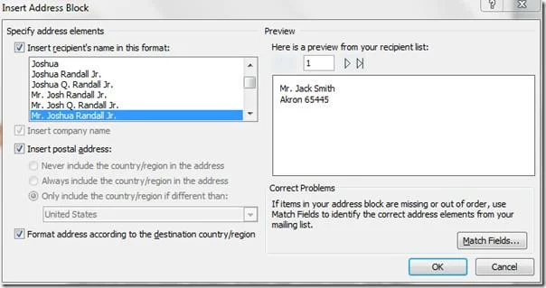 Seriendruck in Word 2010